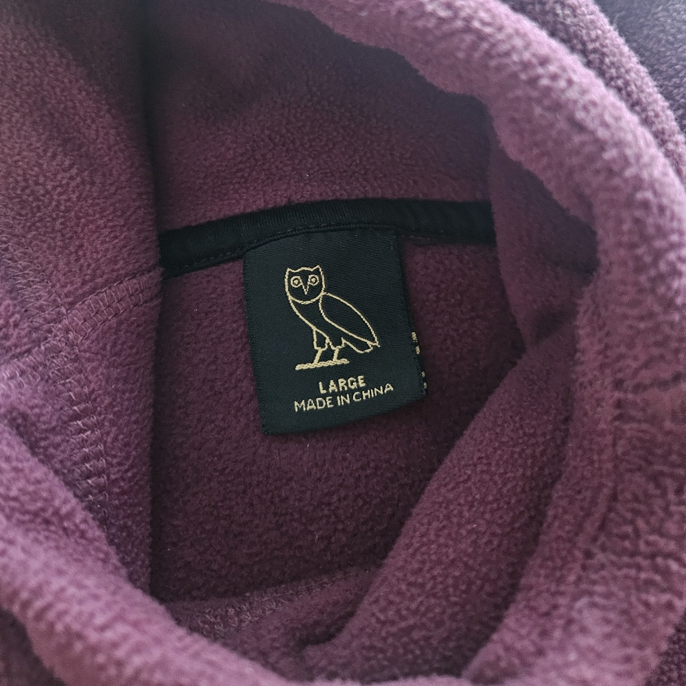 October’s Very Own OVO X Polartec MicroFleece Hoodie Red Burgundy Sherpa Large - Picture 3 of 11